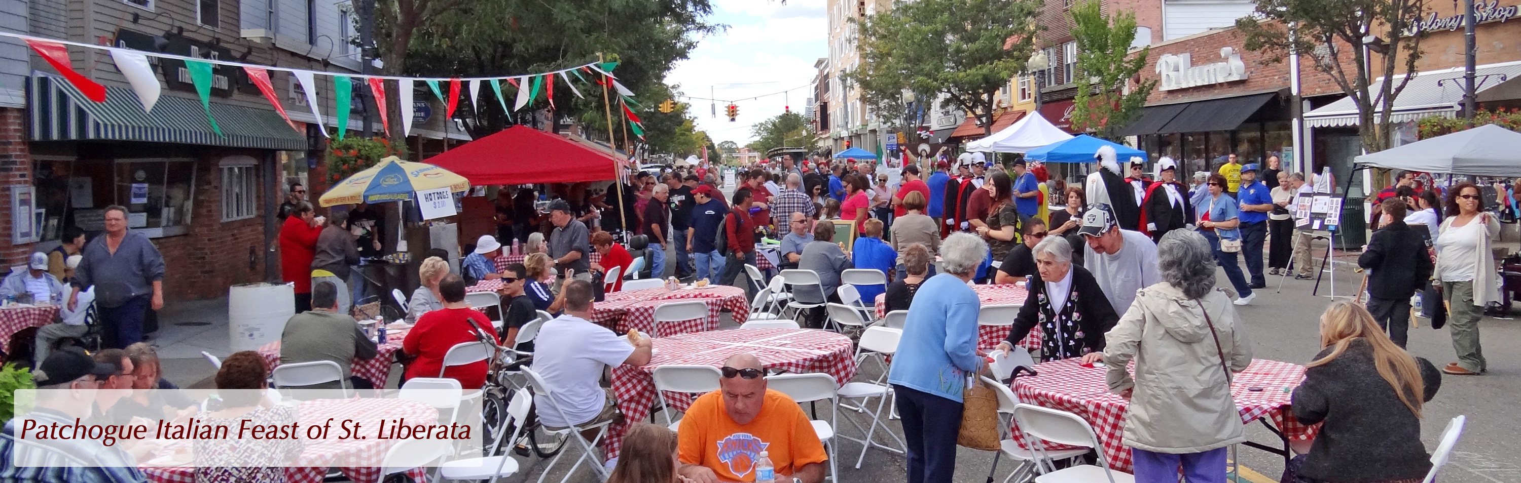 Attendees enjoying the various food options on Main Street
